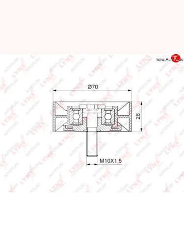 Ролик приводного ремня SSANGYONG Actyon (06-),Kyron (05-),Rexton (03-) обводной LYNX LYNX pb7124