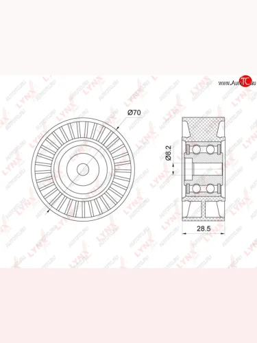 Ролик приводного ремня VW Crafter (12-13) обводной LYNX LYNX pb7153