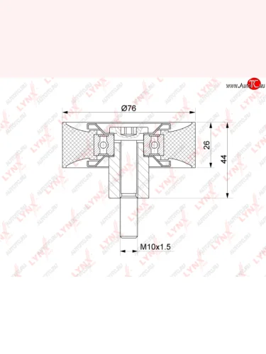 Ролик приводного ремня AUDI A6 (05-) обводной LYNX LYNX pb7163