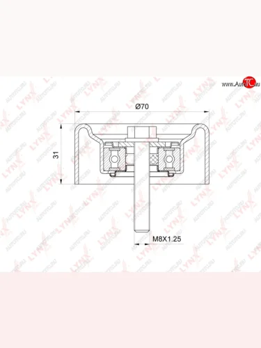 Ролик приводного ремня OPEL Antara (10-) обводной LYNX LYNX pb7205