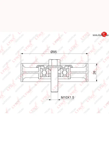 Ролик приводного ремня HYUNDAI Elantra (06-),Santa Fe KIA Ceed обводной LYNX LYNX pb7217
