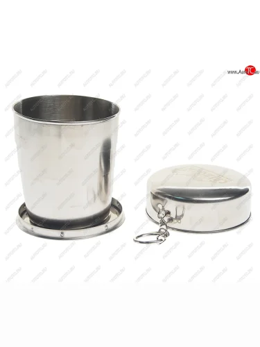 Стакан 250мл металлический складной с карабином СЛЕДОПЫТ СЛЕДОПЫТ pf-cws-p25