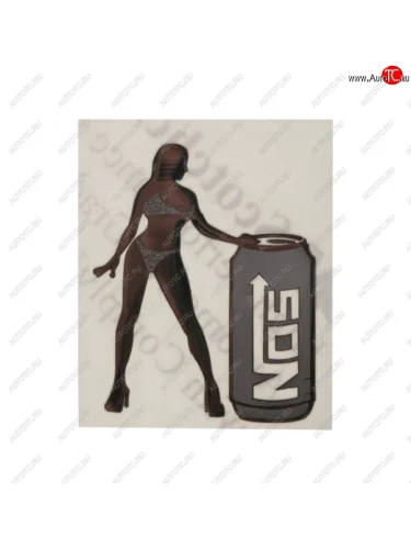Наклейка металлическая NO2 девушка 60х50мм MASHINOKOM MASHINOKOM pkta 027