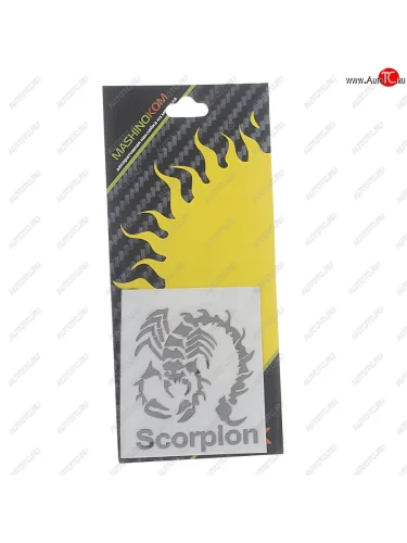 Наклейка металлическая Scorpion с надписью 52х50мм MASHINOKOM MASHINOKOM pkta 060