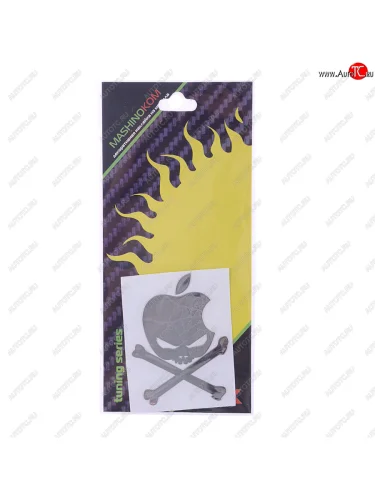 Наклейка металлическая Череп apple 55х44мм MASHINOKOM MASHINOKOM pkta 096