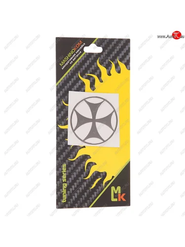 Наклейка металлическая Крест 40х40мм MASHINOKOM MASHINOKOM pkta 127