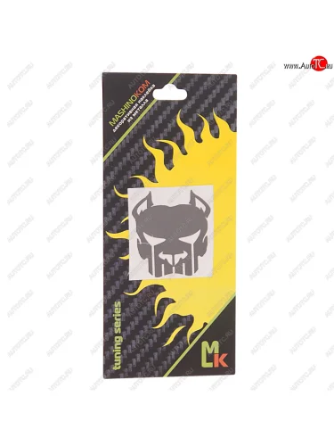 Наклейка металлическая Черный Питбуль 40х40мм MASHINOKOM MASHINOKOM pkta 131