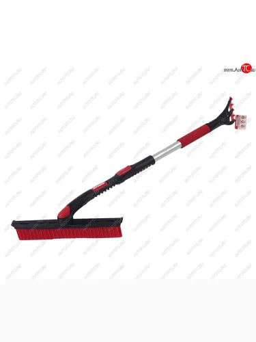 Щетка со скребком телескопическая с силиконовой резиной 94-128см черно-красная ZIPOWER ZIPOWER pm2216