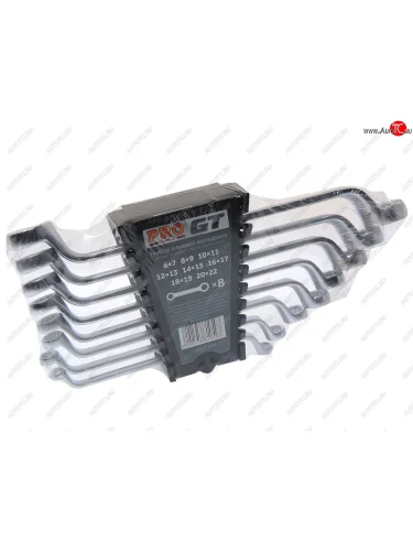 Набор ключей накидных 6-22мм 8 предметов изгиб 75град. на подвесе STARTUL STARTUL pro-83008