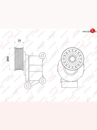 Ролик приводного ремня FORD Focus 2,C-Max MAZDA 3,5 VOLVO S40 (04-) натяжителя LYNX LYNX pt3012