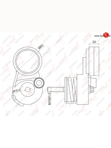 Натяжитель приводного ремня CHEVROLET Cruze (09-) (1.61.8) LYNX LYNX pt3033