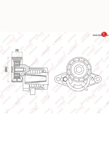 Ролик приводного ремня RENAULT Logan,Clio,Megane,Scenic натяжителя LYNX LYNX pt3037
