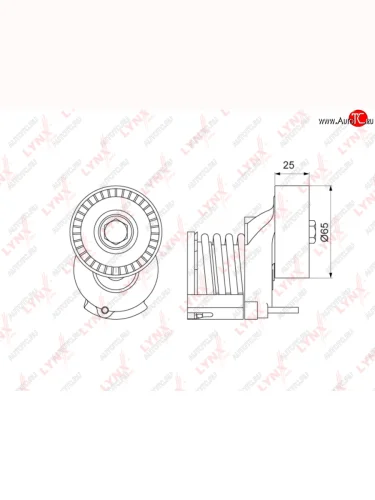 Натяжитель приводного ремня VW Golf (08-12) AUDI A3 (07-12) SKODA Fabia (07-14) с роликом LYNX LYNX pt3105