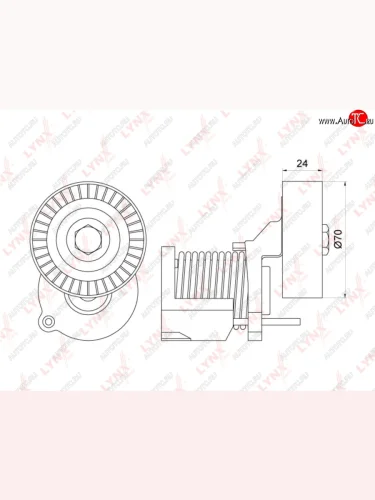 Натяжитель ремня приводного VW Golf (08-13),T5 AUDI A4 (00-) SKODA Octavia (04-) LYNX LYNX pt3148