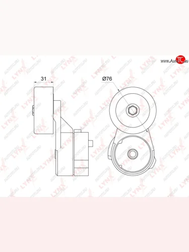 Натяжитель приводного ремня HYUNDAI Solaris,i20,i30 KIA Carens (06-),Cerato (06-) LYNX LYNX pt3249