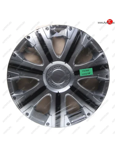 Колпак колеса R-14 черныйсильвер РАСИНГ СУПЕР комплект 4шт. NO NAME расинг супер r14