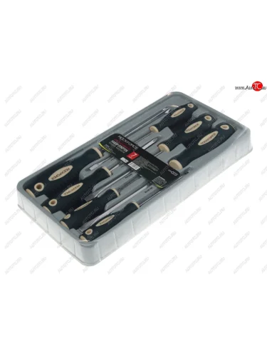 Набор отверток SL4.0-SL8.0, PH1.0-PH3.0 магнитные 150-175мм 7 предметов в лотке Profi S2 ROCKFORCE ROCKFORCE rf-20713