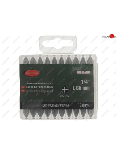 Набор бит 14 PH2xPH2 L=65мм 10 предметов в футляре ROCKFORCE ROCKFORCE rf-2101