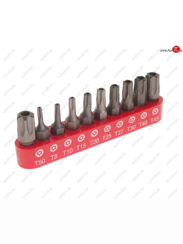 Набор бит 14 TORх T8H-T50H с отверстием 10 предметов с держателем ROCKFORCE ROCKFORCE rf-21022t