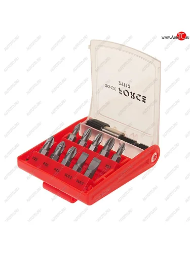 Набор бит 14 SL 5.5-6.5мм PH 1-3 PZ 1-3 с держателем магнитным 10 предметов в боксе ROCKFORCE ROCKFORCE rf-21112
