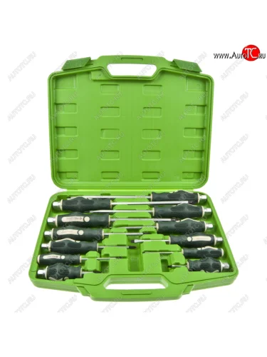 Набор отверток силовых ударных 12 предметов в кейсе ROCKFORCE ROCKFORCE rf-21310
