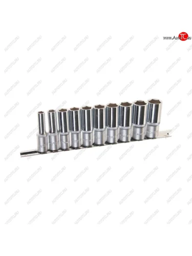 Набор головок торцевых 38 6-ти гранных 08-19мм глубоких на планке 10 предметов ROCKFORCE ROCKFORCE rf-3102-5