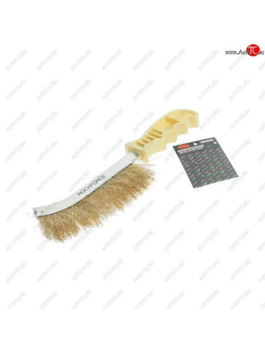 Щетка металлическая ручная железный корпус, пластиковая ручка, латунь ROCKFORCE ROCKFORCE rf-34012123