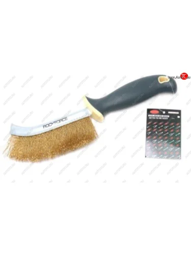 Щетка металлическая ручная железный корпус, полипропиленовая ручка, латунь ROCKFORCE ROCKFORCE rf-34012133