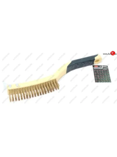 Щетка металлическая ручная пластик.корпус, резин.ручка, латунь, скребок 40мм 3x19 рядов ROCKFORCE ROCKFORCE rf-340122313