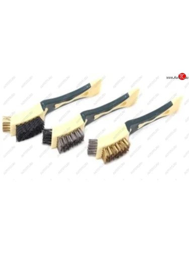 Набор щеток металлических пластиковый корпус, резиновая ручка 35мм 3 пр. в блистере ROCKFORCE ROCKFORCE rf-340131625
