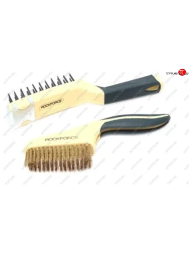 Набор щеток металлических пластиковый корпус, резиновая ручка 75мм 2 пр. в блистере ROCKFORCE ROCKFORCE rf-340135102