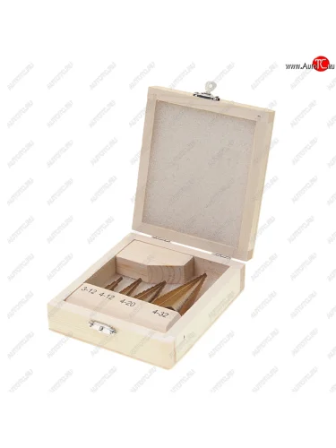 Набор сверл ступенчатых 3.0-12.0мм, 4.0-12.0мм, 4.0-20.0мм, 4.0-32.0мм (4шт.) HSS 4241 ROCKFORCE ROCKFORCE rf-38503