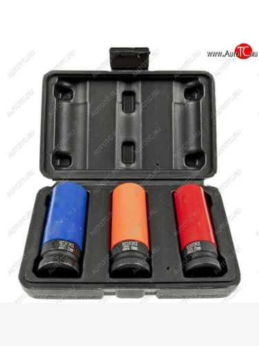 Набор головок торцевых 12 17-21мм ударных тонкостенных с защитным кожухом 3 пред.в кейсе ROCKFORCE ROCKFORCE rf-4032c