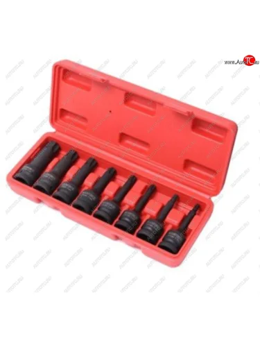 Набор бит-головок 12 TORX Т30-Т80 ударных 8 предметов в кейсе ROCKFORCE ROCKFORCE rf-4088mpb