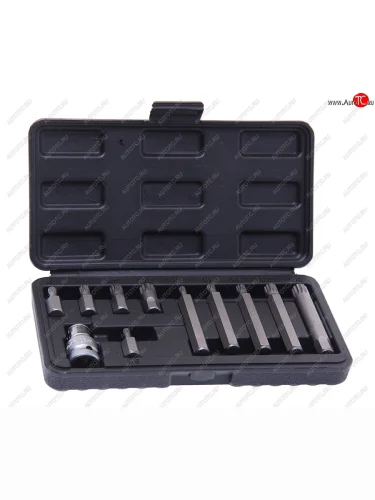 Набор бит 12 SPLINE M5-M12 с держателем 11 предметов в кейсе ROCKFORCE ROCKFORCE rf-4112c
