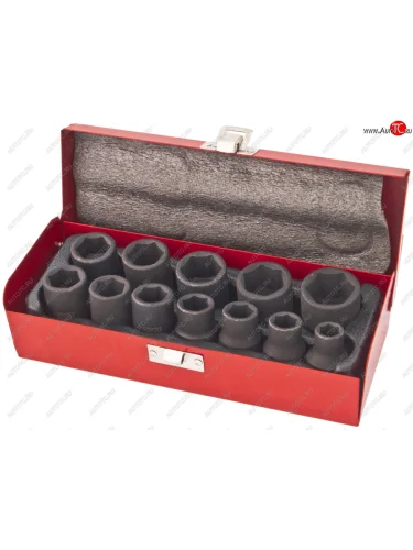 Набор головок ударных 12 (10,12-19,21,22,24мм) 12 предметов в кейсе ROCKFORCE ROCKFORCE rf-4129-5mpb