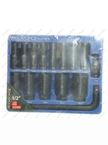 Набор головок торцевых 12 10-32мм ударных 15 предметов ROCKFORCE ROCKFORCE rf-4157mpb