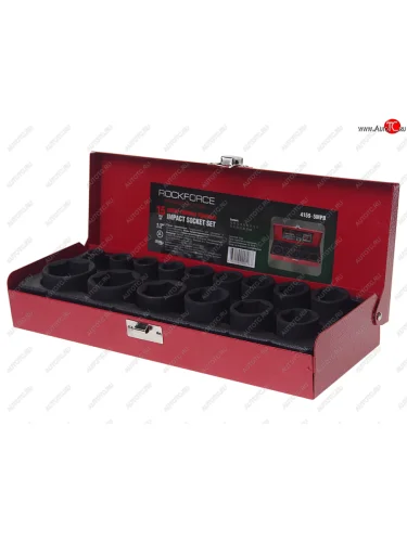 Набор головок ударных 12 (10,12-19,21,22,24,27,30,32мм) 15 предметов в кейсе ROCKFORCE ROCKFORCE rf-4159-5mpb