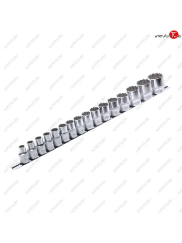 Набор головок торцевых 12 12-ти гранных 16 предметов на планке ROCKFORCE ROCKFORCE rf-4161-9