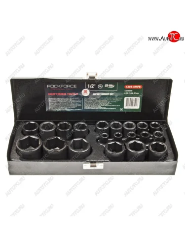Набор головок торцевых 12 8-32мм ударных 20 предметов в кейсе ROCKFORCE ROCKFORCE rf-4203-5mpb
