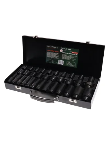 Набор головок торцевых 12 8-32мм ударных 33 предмета в кейсе ROCKFORCE ROCKFORCE rf-4333-5mpb