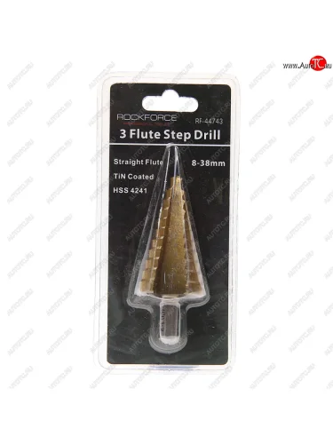 Сверло ступенчатое 8.0-38.0мм (HSS 4241) в блистере ROCKFORCE ROCKFORCE rf-44743