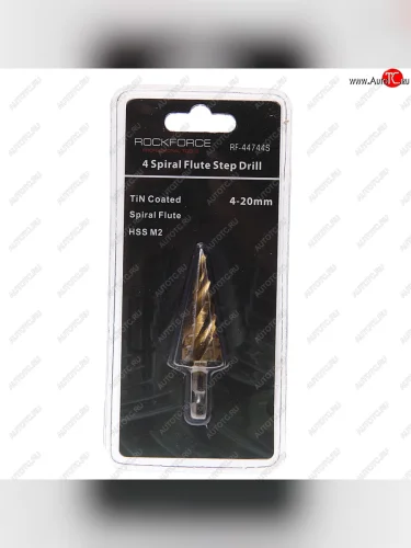 Сверло ступенчатое 4.0-20.0мм спиральное (HSS M2) в блистере ROCKFORCE ROCKFORCE rf-44744s