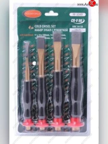 Набор зубил 19х205мм 16х200мм 14х190мм 11х180мм с ручками 4 предмета в блистере ROCKFORCE ROCKFORCE rf-5049 ROCKFORCE rf-5049