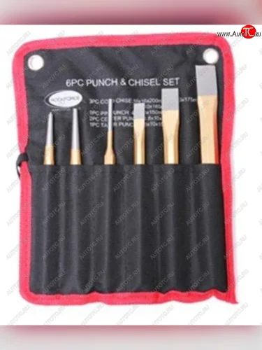 Набор зубил и выколоток 16х200мм 13х175мм 10х165мм 4.8х150мм 6 пр. на полотне ROCKFORCE ROCKFORCE rf-5054p ROCKFORCE rf-5054p