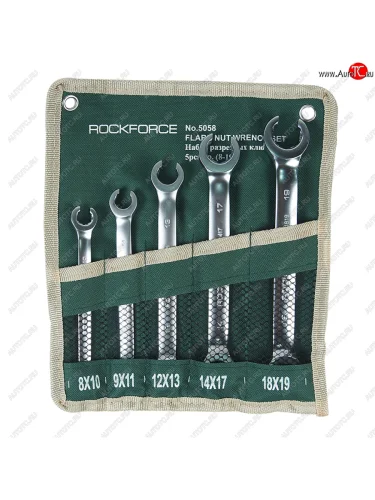 Набор ключей разрезных 8-19мм 5 предметов на полотне ROCKFORCE ROCKFORCE rf-5058