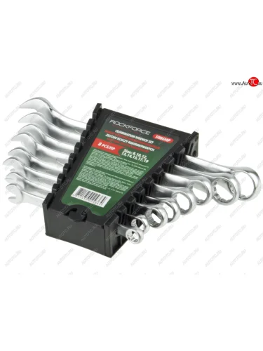 Набор ключей комбинированных 8-19мм 15град. 8 предметов с держателем ROCKFORCE ROCKFORCE rf-5086mp