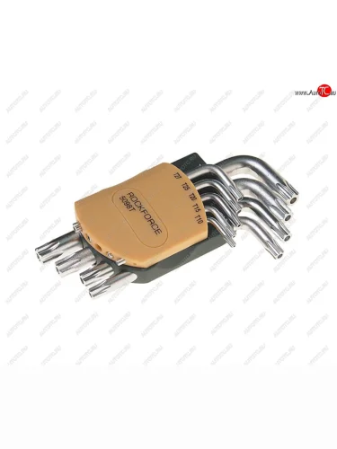 Набор ключей TORX T10Н-Т50H Г-образных 9 предметов с держателем ROCKFORCE ROCKFORCE rf-5098t