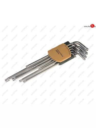 Набор ключей TORX T10Н-Т50H Г-образных удлиненных 9 предметов с держателем ROCKFORCE ROCKFORCE rf-5098txl