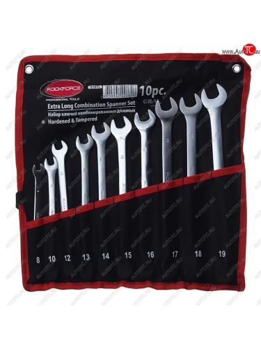 Набор ключей комбинированных 8-19мм 10 предметов удлиненных на полотне ROCKFORCE ROCKFORCE rf-5101l ROCKFORCE rf-5101l